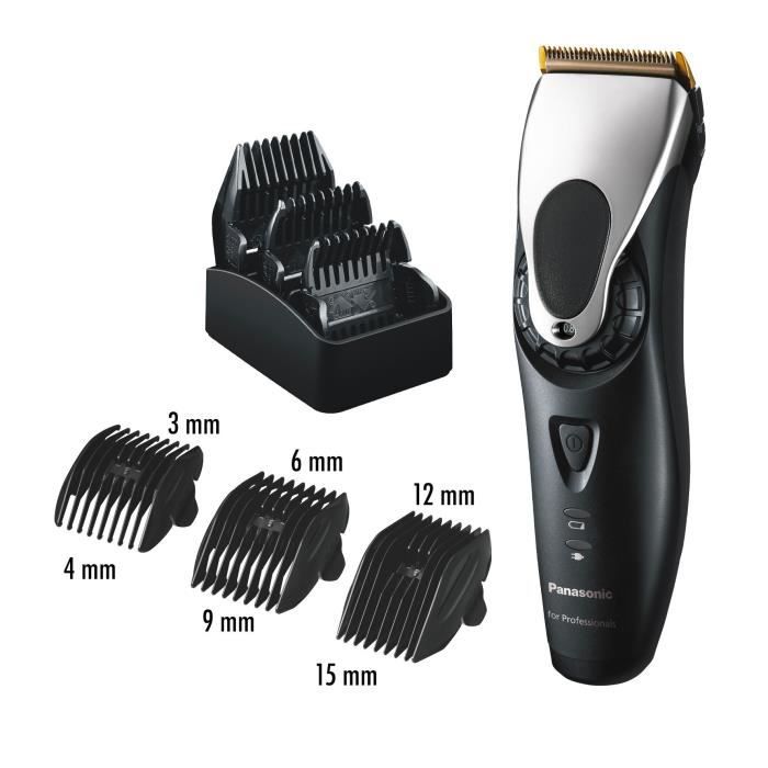 Tondeuse cheveux professionnelle PANASONIC ER-GP65 - sans fil - Tête de coupe X-Taper 2.0 et 3 acces