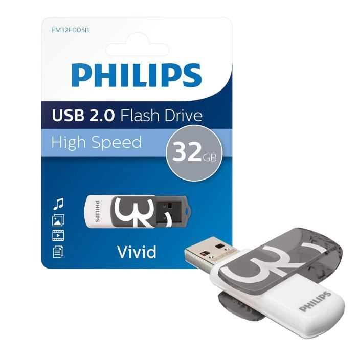 PHILIPS Clé USB Vivid 32 Go USB 2.0 - Cdiscount Informatique