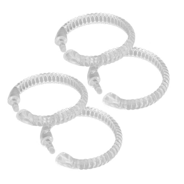 25 Anneaux Rideau Douche Noirs En C | Diamètre Intérieur 40mm | Plastique | Pour Salle De Bain, Balcon