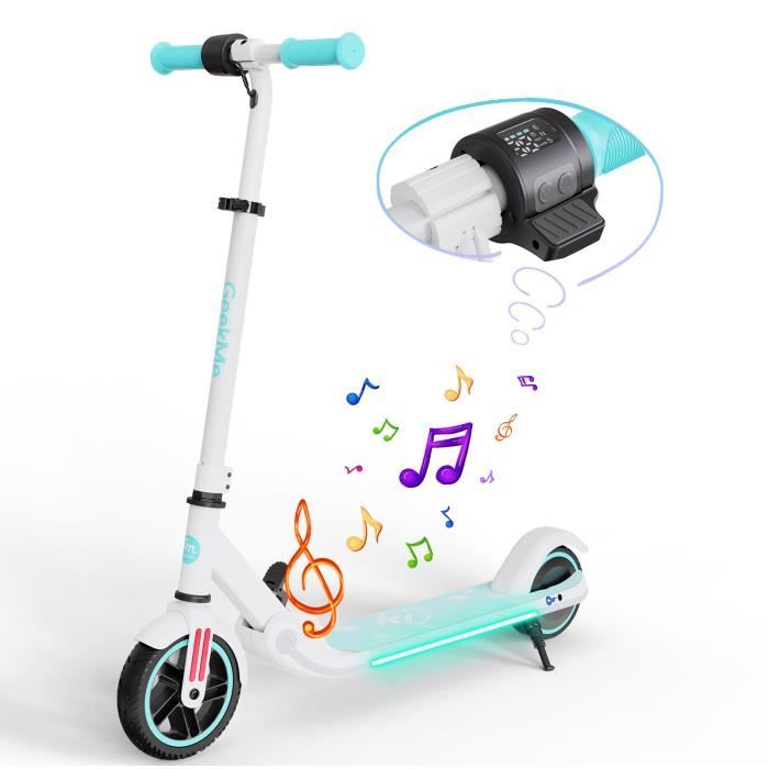 GeekMe Trottinette électrique pour Enfants - Vitesse réglable - 200W -  Néons colorés - Musique Bluetooth - Haut-Parleur Blanc - Achat / Vente  GeekMe Trottinette électriq - Cdiscount