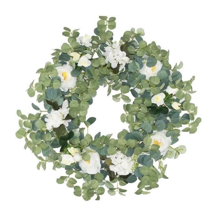 Couronne D'Eucalyptus Artificiel Pour Porte D'Entrée, Couronne De