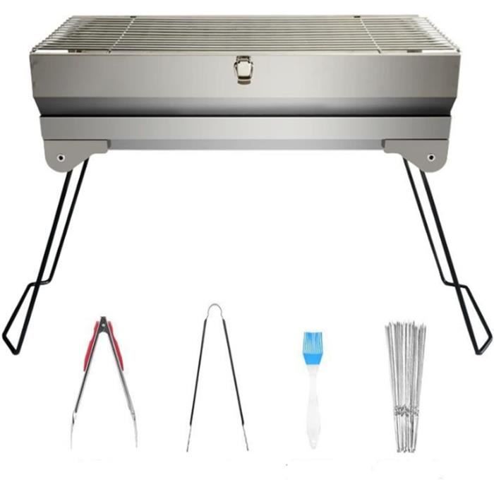 Seully Gril De Camping Portable - Support Brûleur Barbecue Pliant En Acier Inoxydable