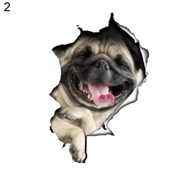 Chat Drole Chat Chien Couvercle Couvercle Decal Mur Art Autocollant Salle De Bains Decoration De La Maison Chien Cdiscount Maison