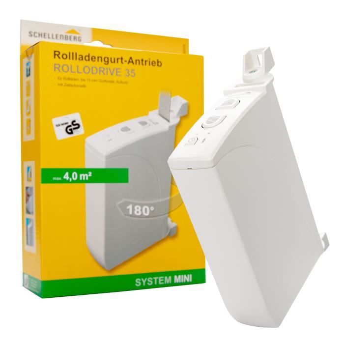 Sortie De Caisson Volet Roulant Schellenberg 13503 Couvercle Pour Enrouleur De Sangle Volet Roulant à Encastrer, Espacement Des Trous De 260 Mm, Système Maxi, Blanc Enrouleur Volet Roulant