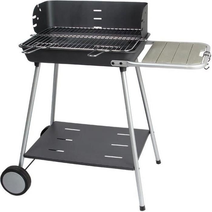 Barbecue charbon Florence 54,5x38,5 cm chariot à roulette - So Magic