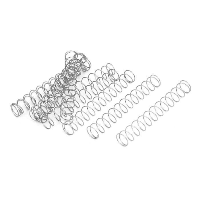 Ressort De Compression 0.4mm X 7mm X 50mm Acier Inoxydable 304 - Lot De 10