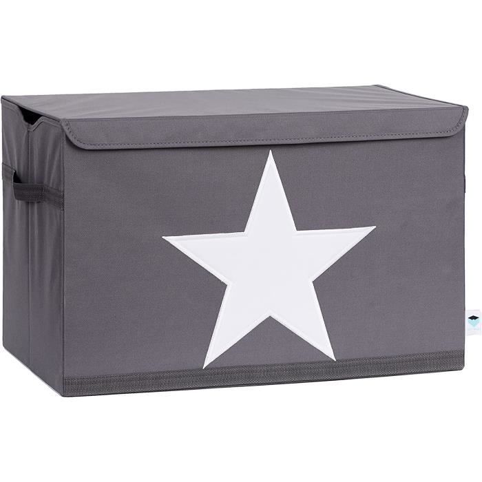 LOVE IT STORE IT - Boîte De Rangement Extra Large Avec Couvercle, Tissu Lin, Renforcement Bois