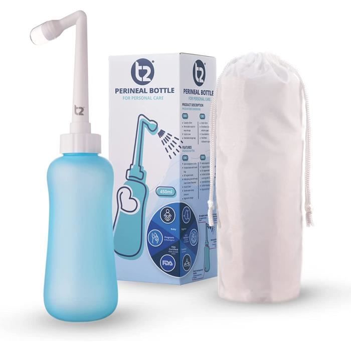 Lot De 2 Bidet Portables Pour Toilettes - 450 Ml - Pour Soins Post-partum, Périnée - Bidet De Voyage Original Avec Bouchon D'étanchéité - Sac De Rangement étanche