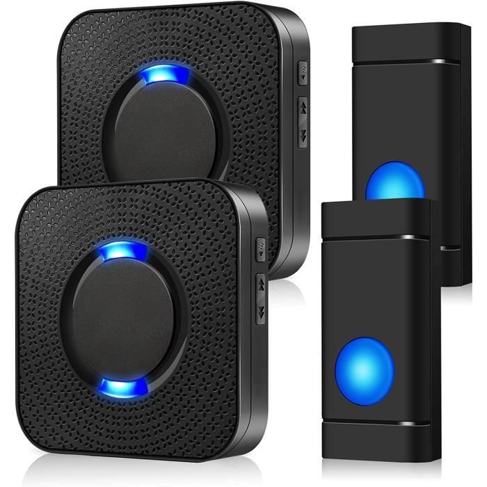 ELRO DB3000 Sonnette De Porte Sans Fil - Avec 2X Récepteur à Piles - 64 élodies - Distance Sans