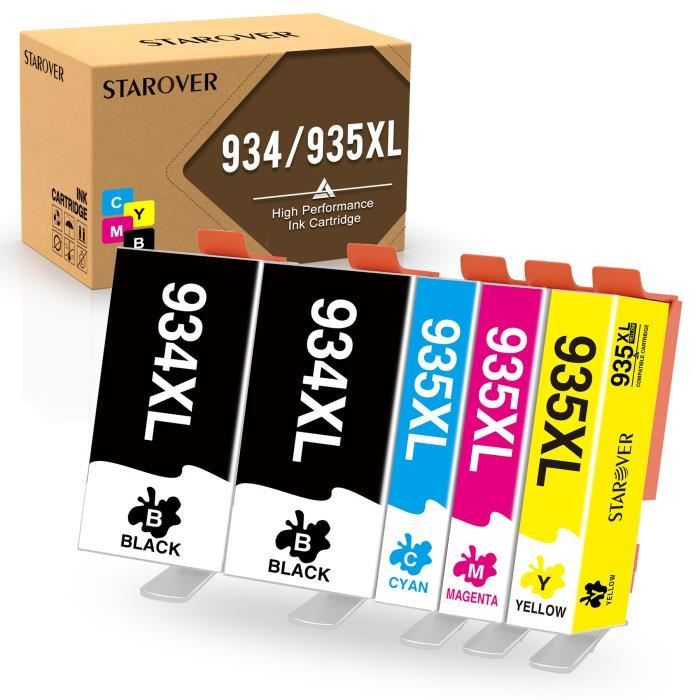 HP 934/935 6ZC72AE Pack de 4 cartouches d'encre originales Noir, Jaune, Cyan, Magenta