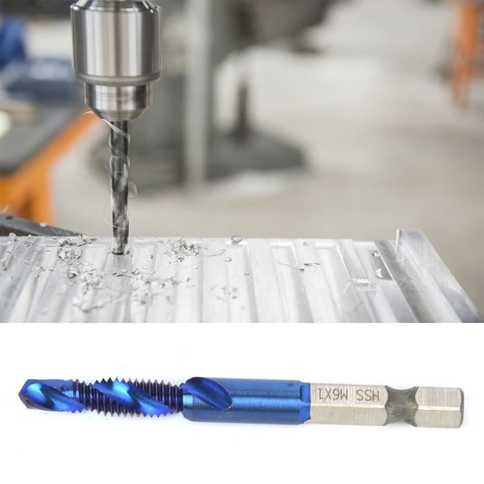 Uxcell Lot De 2 Forets Combinés Et Forets De Taraudage, Tige Hexagonale De 6 ,35 Mm M10 X 1,5 Mm Avec Revêtement En Titane 6542