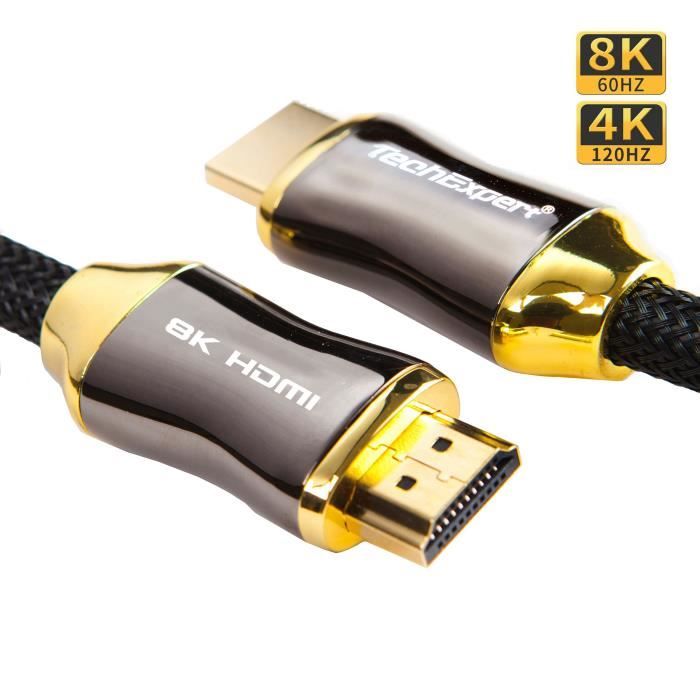 Cable hdmi 2.1 8K 4K 120Hz UHD HDR eArc 1m 48Gb/sec. TechExpert - Cdiscount  TV Son Photo