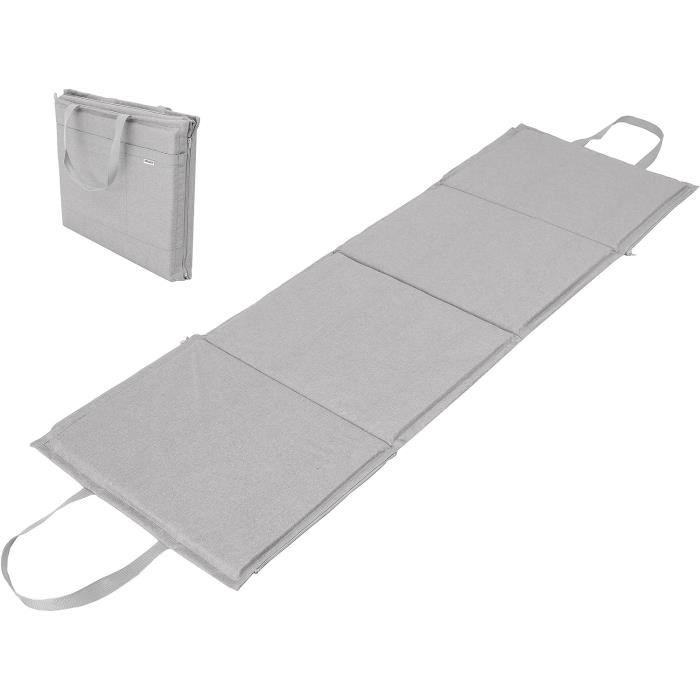 Lot 2 Tapis De Plage Pliable Avec Dossier Gris - Matelas Camping Randonnée