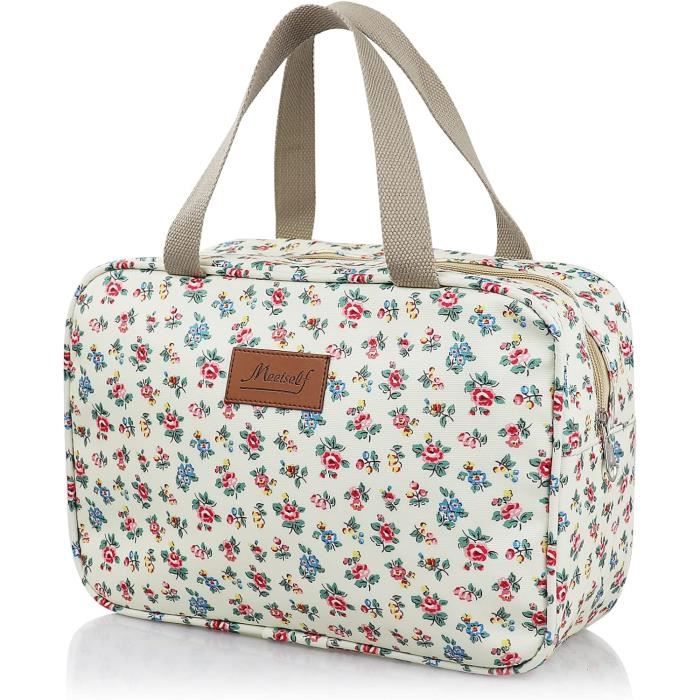 Trousse De Toilette Suspendue Trousse De Maquillage De Voyage Organisateur Cosmetique Pour Femmes Et Filles Feuille Blauw Gratuit