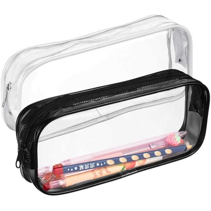 Lot De 6 Trousses à Crayons Transparentes Étanches - Trousse Scolaire PVC Pour Étudiants Et Adultes
