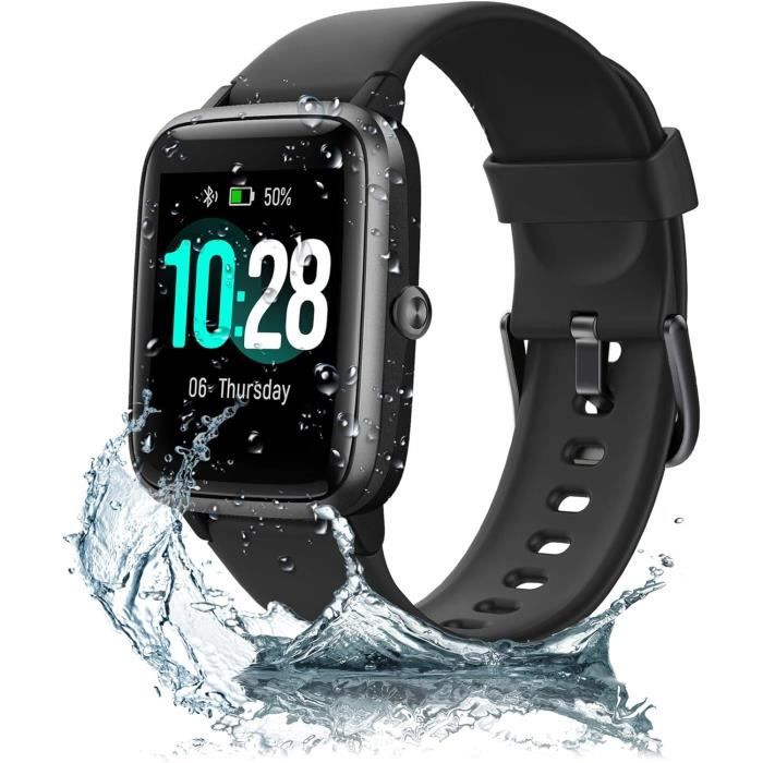 Montre Traqueur D'activité Findtime - Podomètre, Calories, Sommeil - Grands Chiffres - Étanche IP65 - Autonomie 15 Jours - 8
