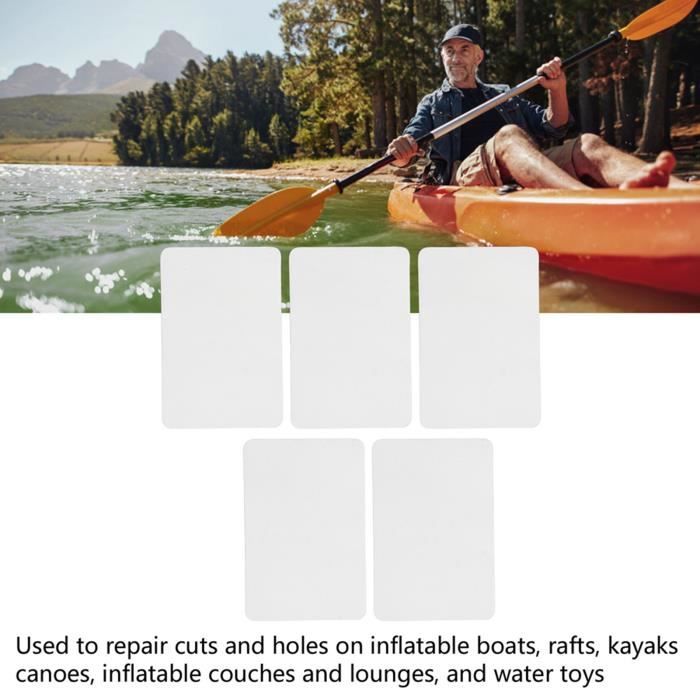 Kit Réparation Bateau Gonflable Tbest – 6 Patchs PVC – 3 Couleurs (noir/rouge/gris) – 10x15 Cm – Pour Canoë, Kayak, Piscine