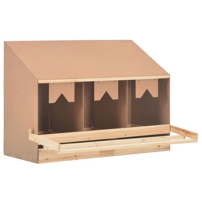 Pondoir vidaXL 3 Compartiments – Bois De Pin Massif, Amovible