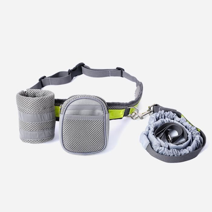 Comparer les prix de Chien Leash Nylon Ceinture Avec Leash pour Chiens Mains libres Idéal pour la Marche, la Course à Pied, le vélo et le Jogging--gris