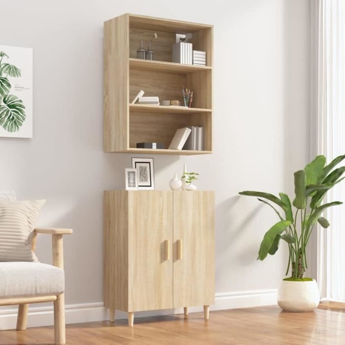 Buffet Sonoma Gris 100x40x79,5 Cm Bois D'ingénierie - Buffet Industriel Meuble De Rangement Armoire Commode Mobilier 86043722