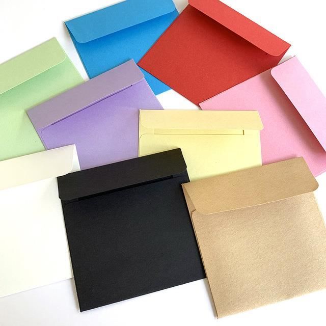 100 Pièces Petites Enveloppes, Enveloppes Couleur Avec 2 Feuilles D