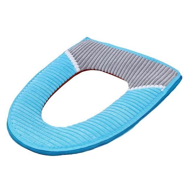 ABATTANT WC BLEU CIEL Housse de siege de toilette souple en velours cotele ensemble de toilettes doux et etanche coussin pour toi Cdiscount Bricolage