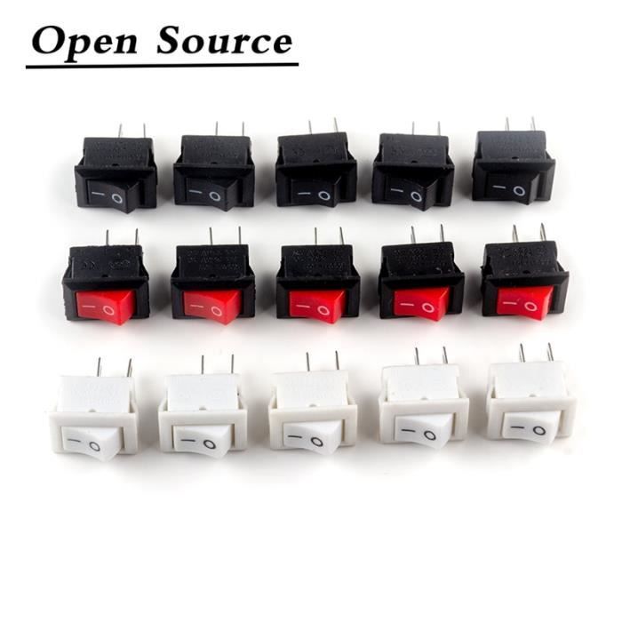 WHITE-5Pcs -Lot de 5 ou 10 boutons poussoirs à bascule encliquetables ...