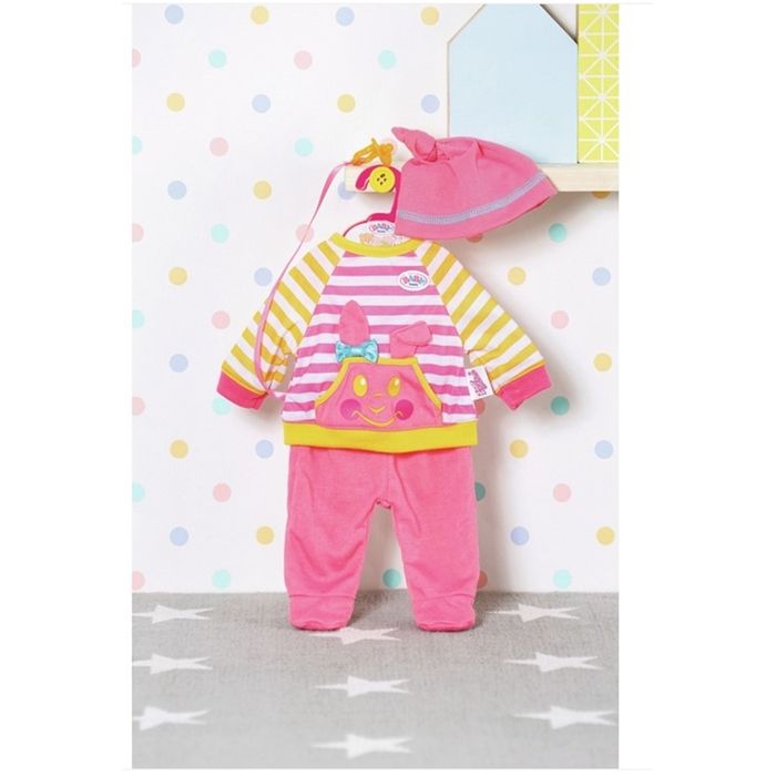 Zapf Creation Baby Born 827376 - Vestito Per Il Tempo Libero Per Bambole 36 Cm - Tuta E Pagliaccetto Con Ciuccio