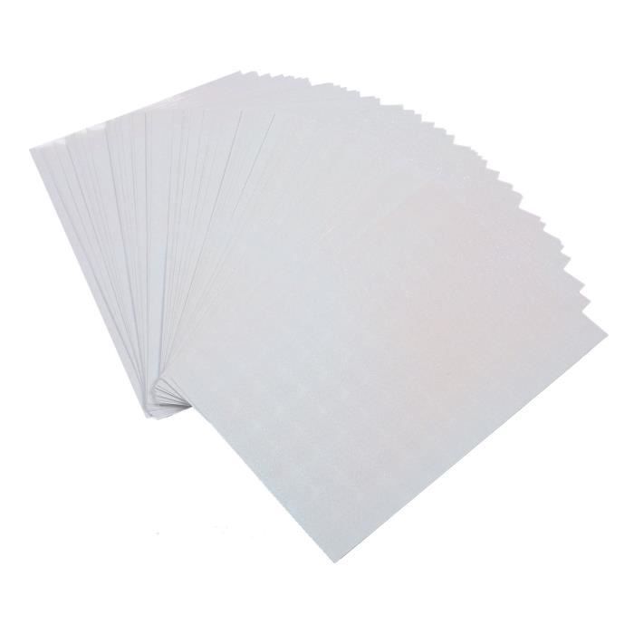 ZJCHAO papier autocollant holographique 50 pièces feuilles de