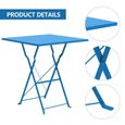 MaestroHa-Table carrée 55x55cm avec 2 chaises pliantes en acier Bleu - Petit kit de terrasse pour les cours, les balcons-1