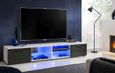 2x Meuble TV T32-100 - LED bleues - Carbone Mat & Blanc - Façades en Bois Mat - L200cm x H34.5cm x P45cm-1