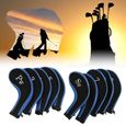 ARAMOX Couvre-tête de pilote de golf 10pcs Néoprène Golf Club Iron Head Covers Putter Set Protector Case Golf Accessory (Dark-1