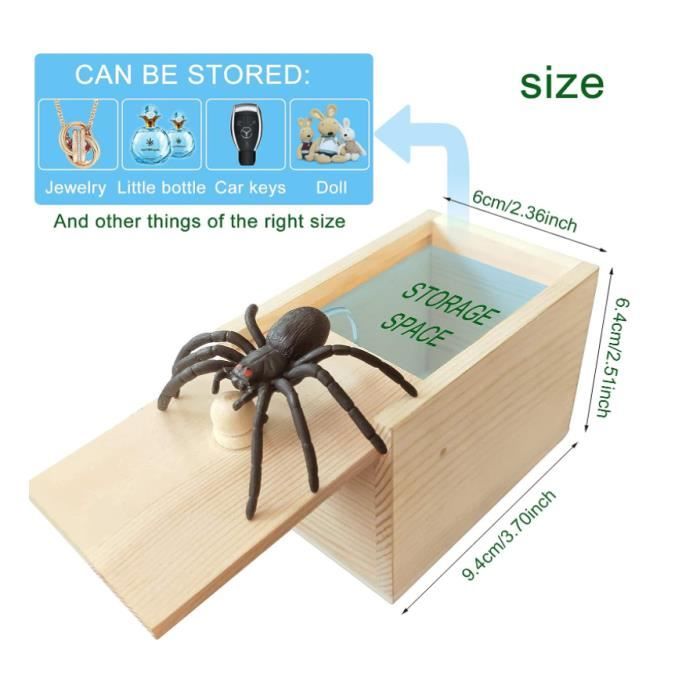 Boite Surprise Araignee, Boîte Araignée en Bois, Prank Araignée, Spider  Box, Farce et Attrape, Cadeaux Surprises pour Enfants et Adultes