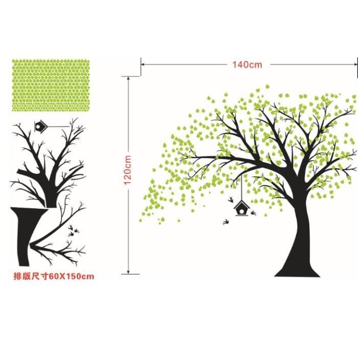 Sticker Mural Arbre Moderne BuerHomie - Autocollant Décoratif Grand Pour Salon, Chambre - 2x 30x90cm