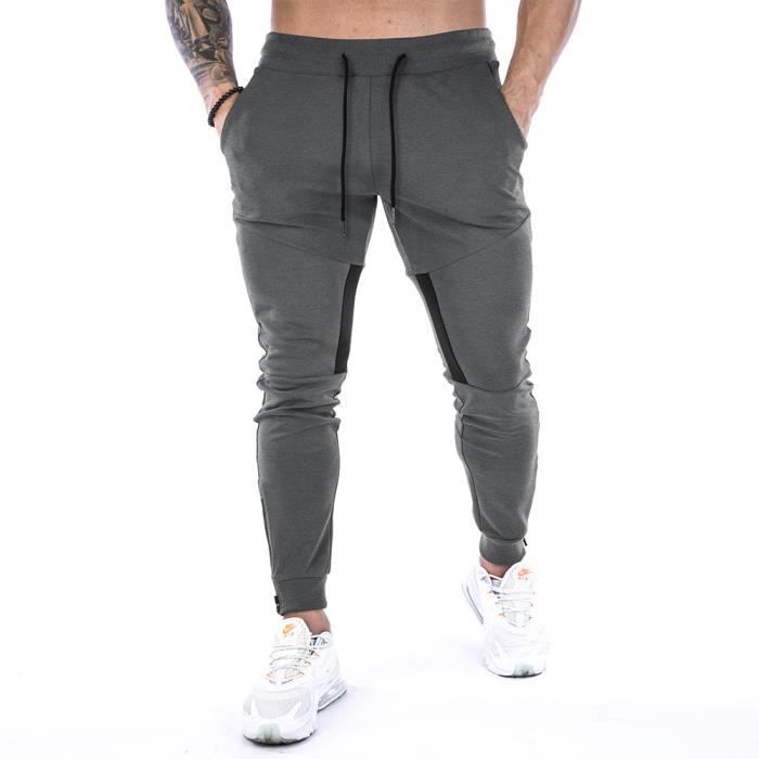 Hommes Sports Casual Print Bodybuilding Taille Flexible Pantalons Longs  Homme Jogging Pantalon De Sport Jogger SurvêTement Coton Slim Fit Militaire