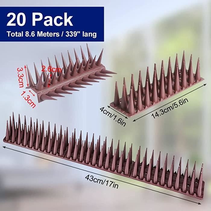MOLVCE Lot De 20 Piquets Plastique Noirs 250mm - Clous Pour Bordures Pelouse Et Jardin Anti Mauvaises Herbes