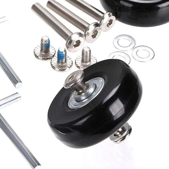 4 Roues De Rechange Pour Valise – Diamètre 50 Mm, Essieux Inclus, Réparation Facile