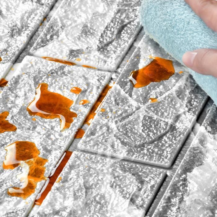 10 Pièces D'autocollants Muraux 3D Effet Brique Ou Carrelage - Multicolore - Adhésif Facile