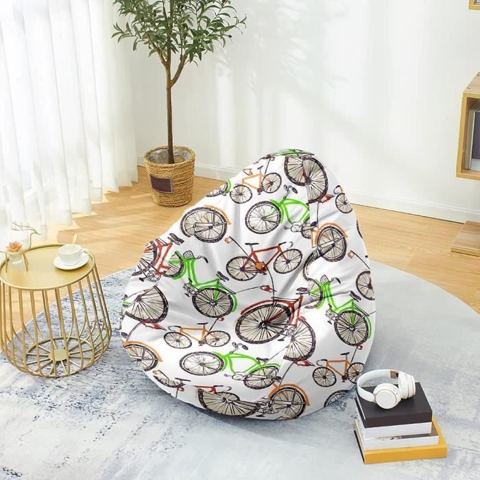 Pouf Poire FANSU Sans Remplissage - Housse Rangement Polyester - Tailles S à XXXL - Bleu Ciel Clair