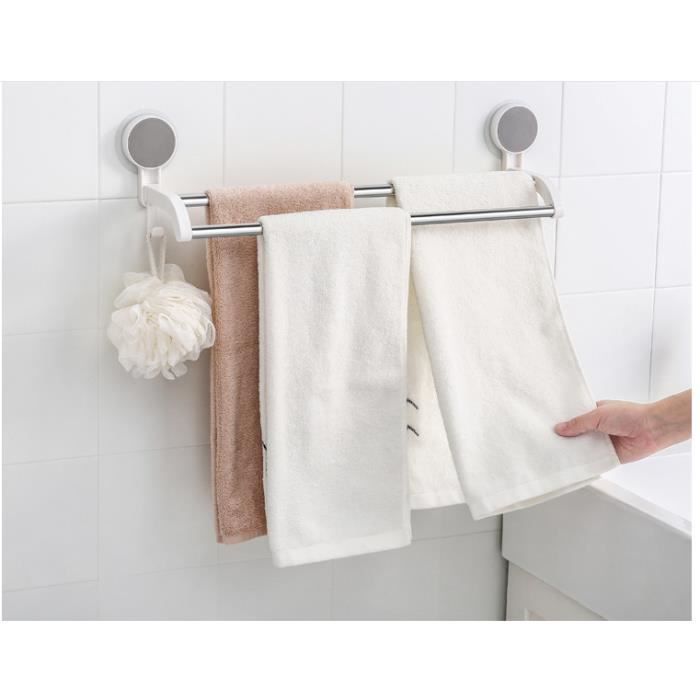 Porte-serviette - Pas cher - Acier inox - 10pcs - 50 cm - Sans perçage - Contemporain - Bricolage