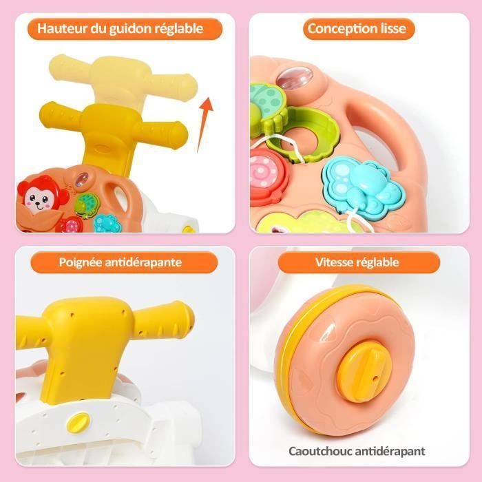 Trotteur Bébé Fille 5 en 1 - MAGICFOX - Evolutif - Rose - Musical -  Cdiscount Puériculture & Eveil bébé