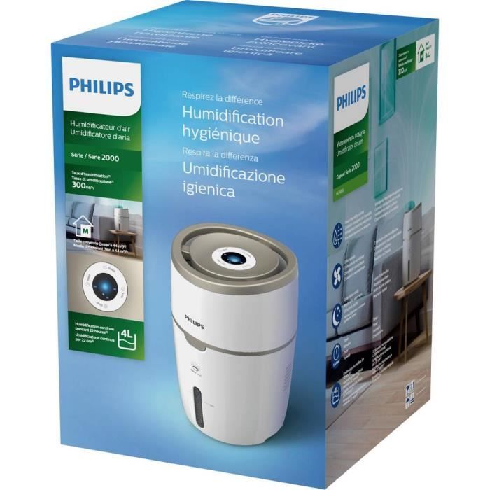 Philips Humidificateur série 2000, technologie nanocloud, jusqu'à 99 % de  bactéries en moins, blanc (HU2510/10) - Cdiscount Electroménager