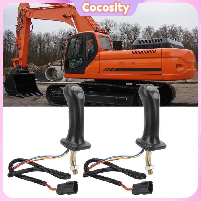 Poignée de Joystick de Mini-Pelle, 2 Poignées de Joystick de Pelle avec Couvercle Anti-poussière pour Doosan DH DX150 215 225 300 370-9C