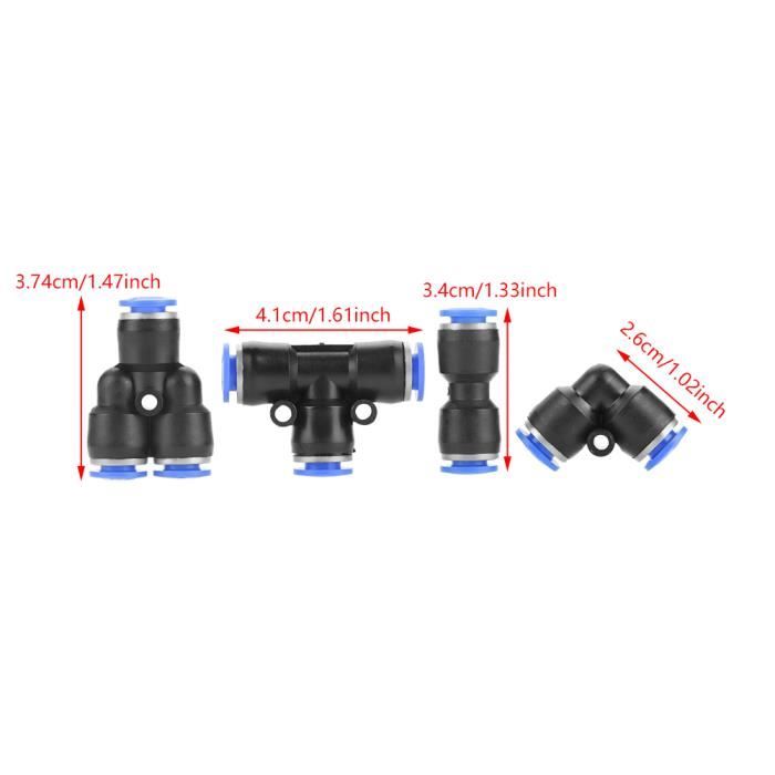 Lot De 40 Raccords Pneumatiques Droits 6 Mm – En Plastique, Pression Max 1 MPa, Température -20°C à +60°C – Pour Tuyaux PU/PE, Installation Rapide Sans Outil