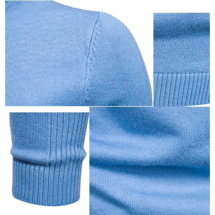 Pull homme hiver col roule pull uni en maille fine tres chaud chandail manches longues pres du corps Sweat Sweater Veste pas cher