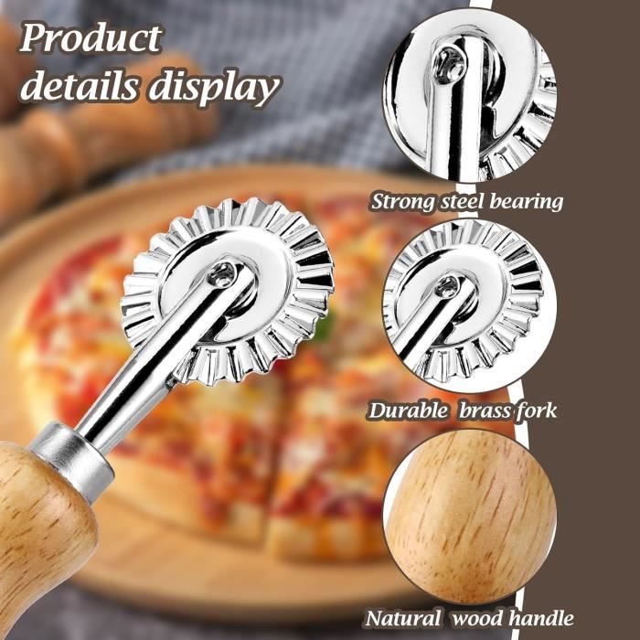 Roulette à Pâtes WOLMIK En Alliage De Zinc Et Bois - Pour Raviolis