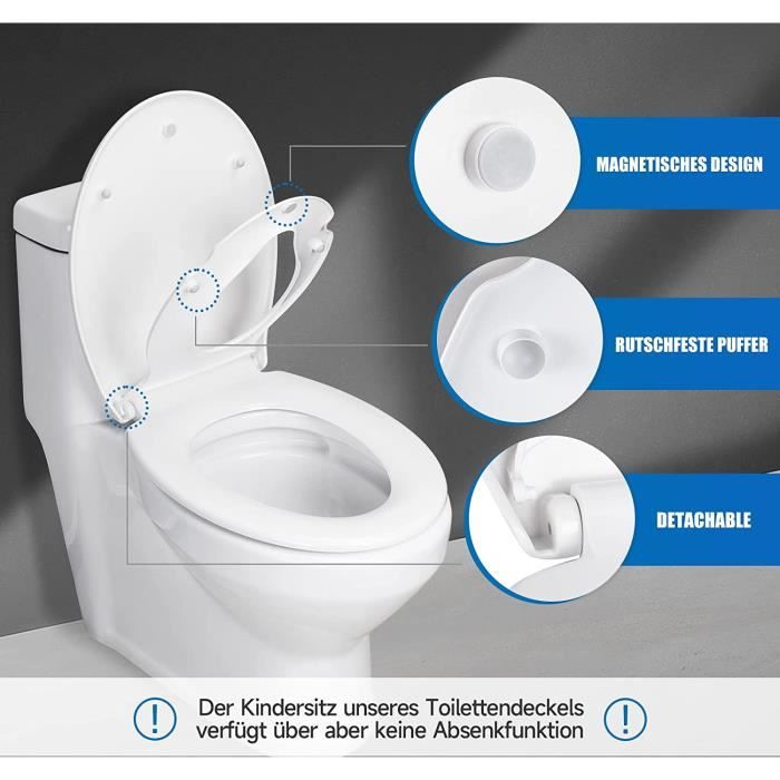 Abattant WC, Himimi Cuvette Toilette avec frein de chute, Lunette