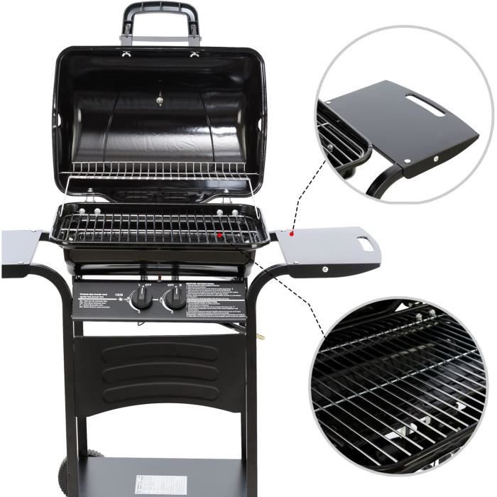 Barbecue à Gaz 4 Brûleurs Inox - Grille Cuisson Extérieur Balcon Camping - Puissant & Robuste