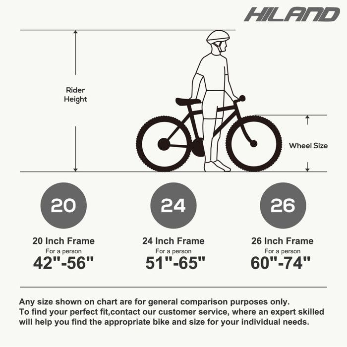 HILAND Climber VTT Enfant, 24 Pouces, 7 Vitesses, Vélo De Ville Avec