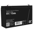 GreenCell®  Rechargeable Batterie AGM 6V 15Ah accumulateur au Gel Plomb Cycles sans Entretien VRLA Battery étanche Résistantes-0